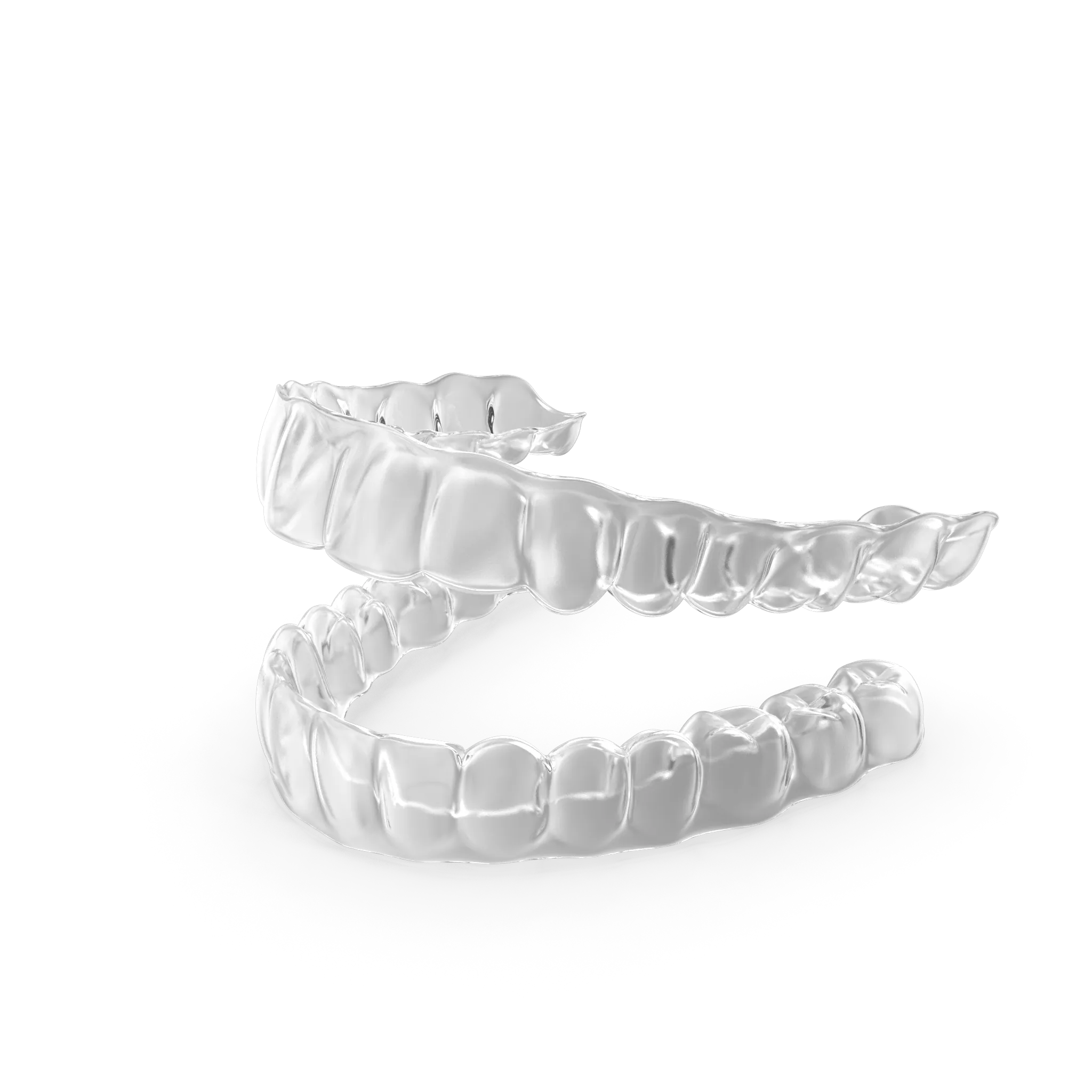 3D-modell av Invisalign genomskinlig tandskena för osynlig tandreglering